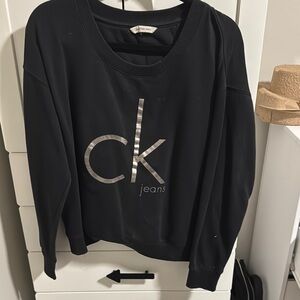 Calvin Klein Black Pullover with Silver Logo